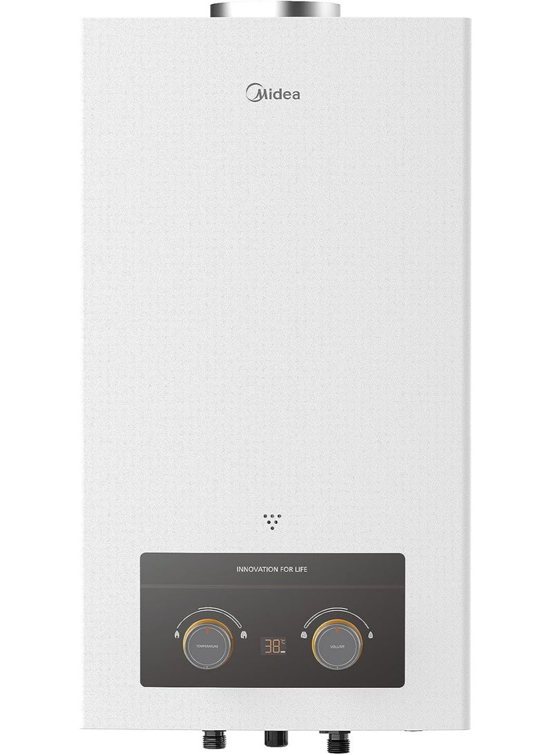 Media Midea Gas Water Heater - 10 Liters Capacity - Digital Display - White - Image 1